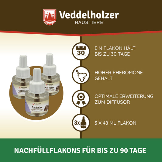 Veddelholzer Pheromone Katzen Nachfüll Set 3 x 48ml Flakon