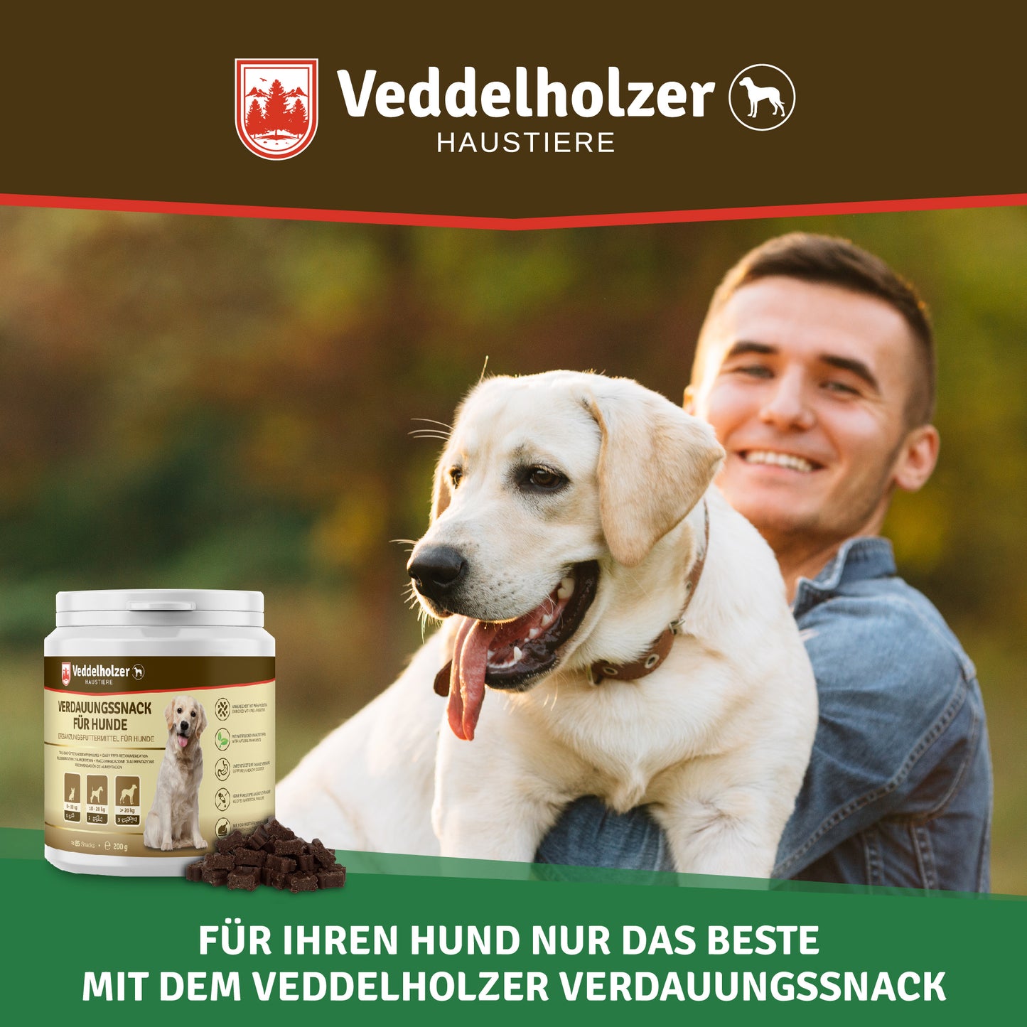 Veddelholzer Probiotika Leckerlis für Hunde – Darmflora & Verdauung