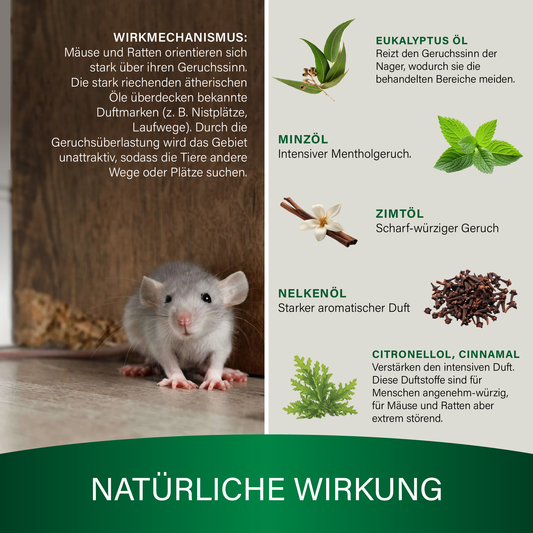 250 ml Mäuseabwehr Set mit Duftsäckchen natürliches Mäuse und Rattenabwehrmittel