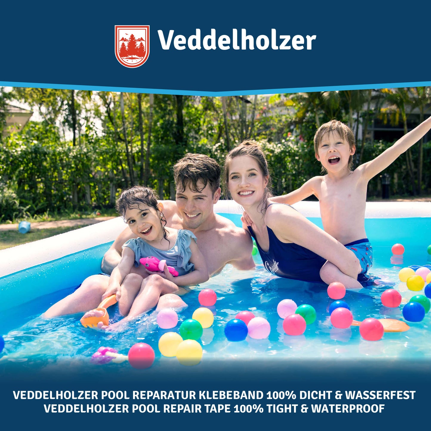 Veddelholzer Pool Reparaturset – wasserdichtes Unterwasser Klebeband