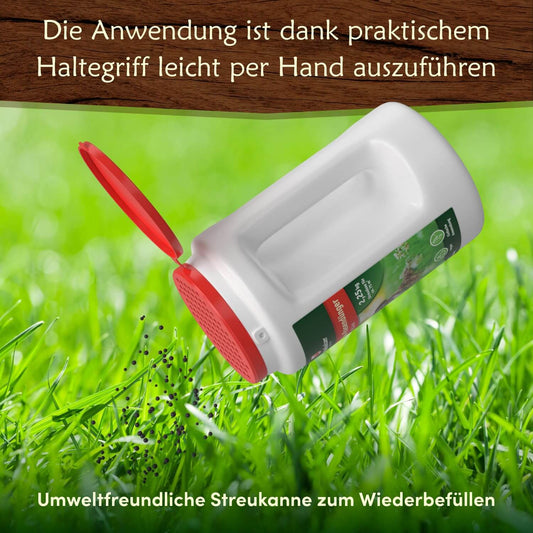 Bio Rasendünger im wiederverwendbarem Handstreuer