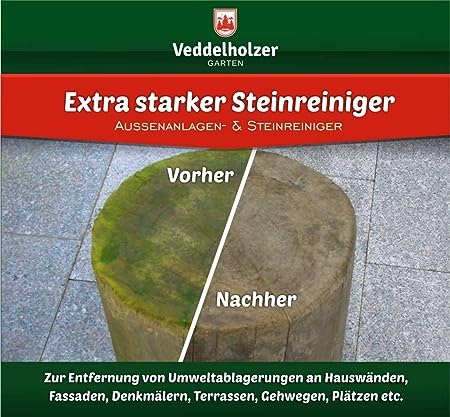 Limpiador de instalaciones exteriores Veddelholzer, limpiador de piedras, concentrado de 10 litros 
