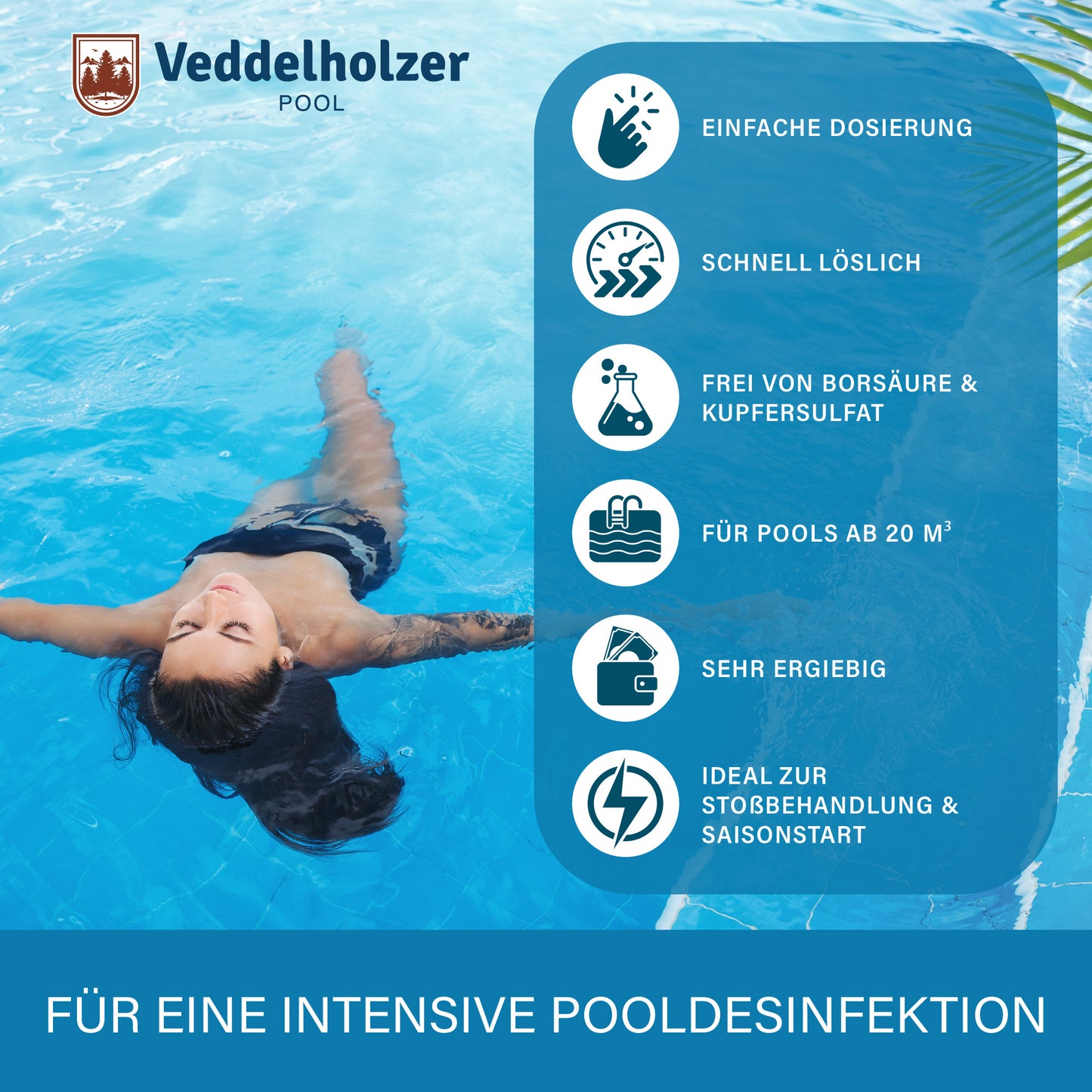 Veddelholzer Chlor Granulat 5kg – Schnell löslich für Pool Schockchlorung