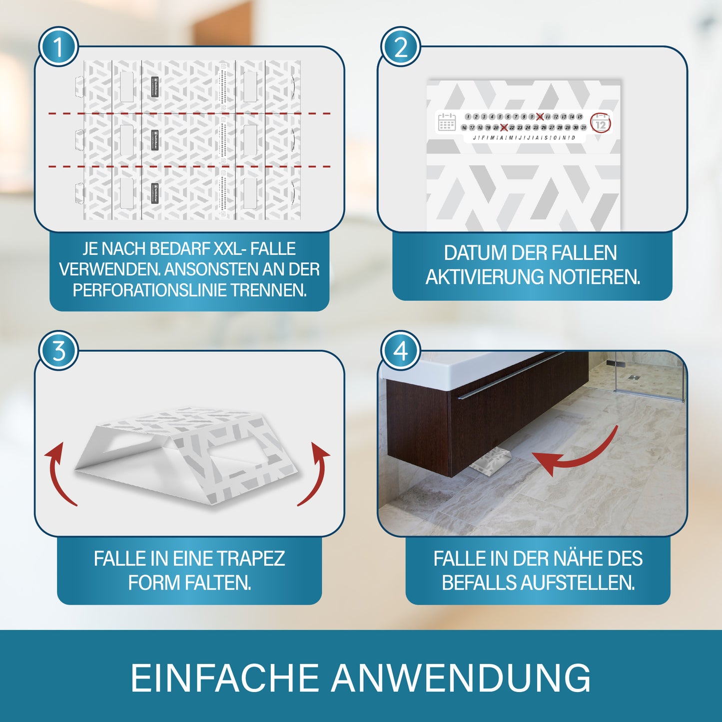 Veddelholzer Schabenfalle XXL teilbar – 30 Stück mit Lockstoff
