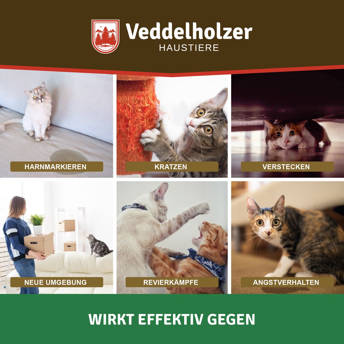 Veddelholzer Katzen Pheromon Diffusor Set – Verdampfer + 48ml Nachfüllflakon