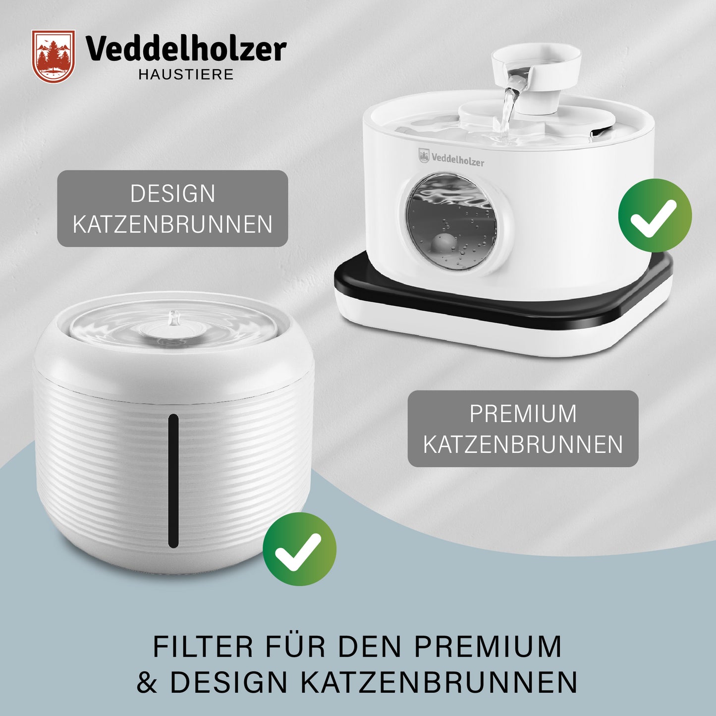 Veddelholzer Katzenbrunnen Filter Set – 6 Filter + 3 Ersatzschwämme