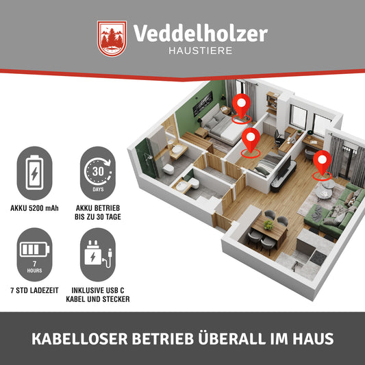 Premium Katzenbrunnen 2,8 Liter kabellos mit Bewegungsmelder