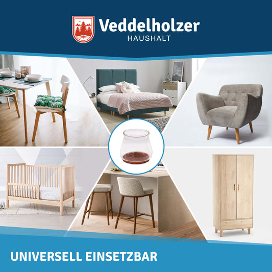 Veddelholzer 32 Stück transparente Stuhlbeinkappen in 2 Größen