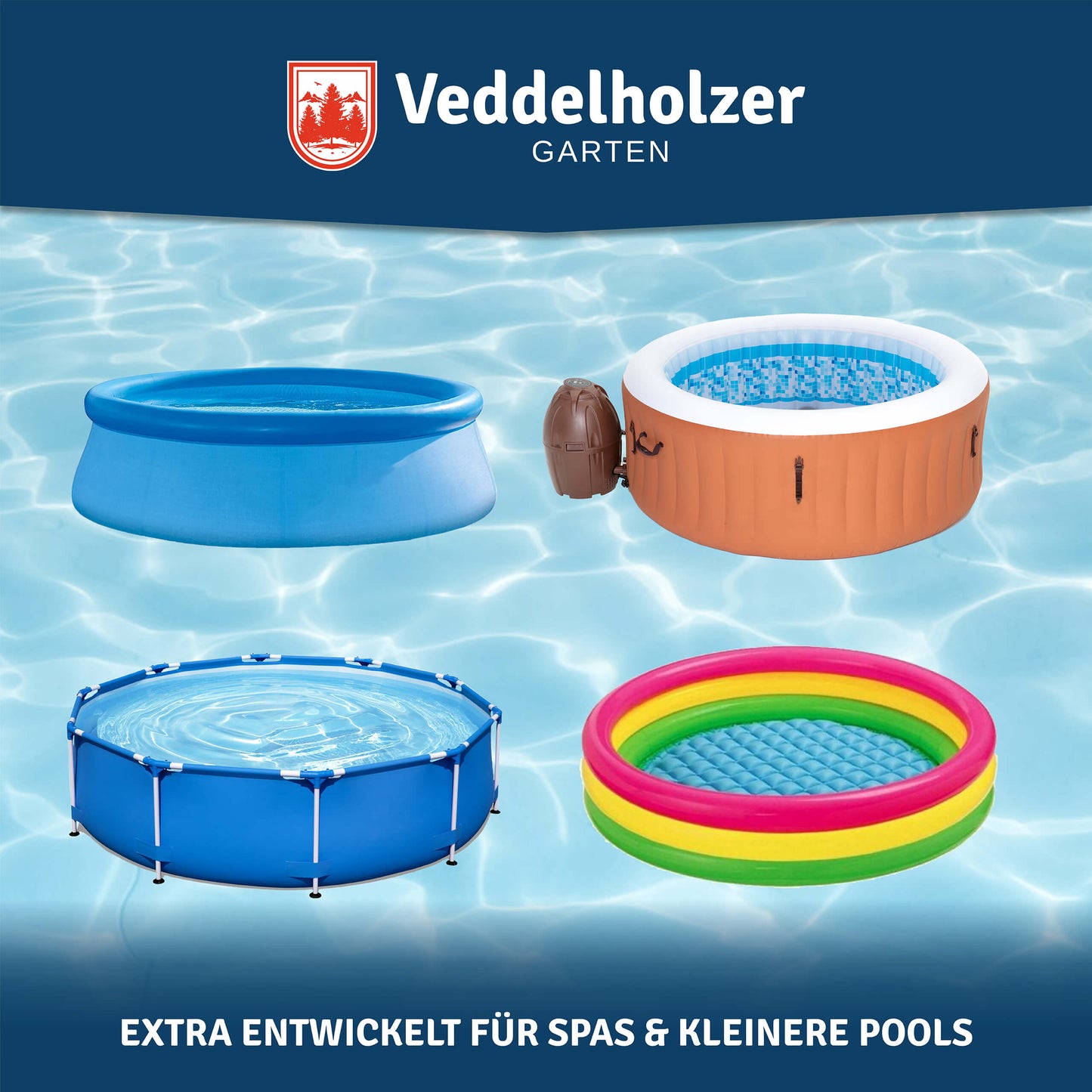 Veddelholzer Chlor Mini Tabs 180 Stück – Pool Chlortabletten für Wasserpflege