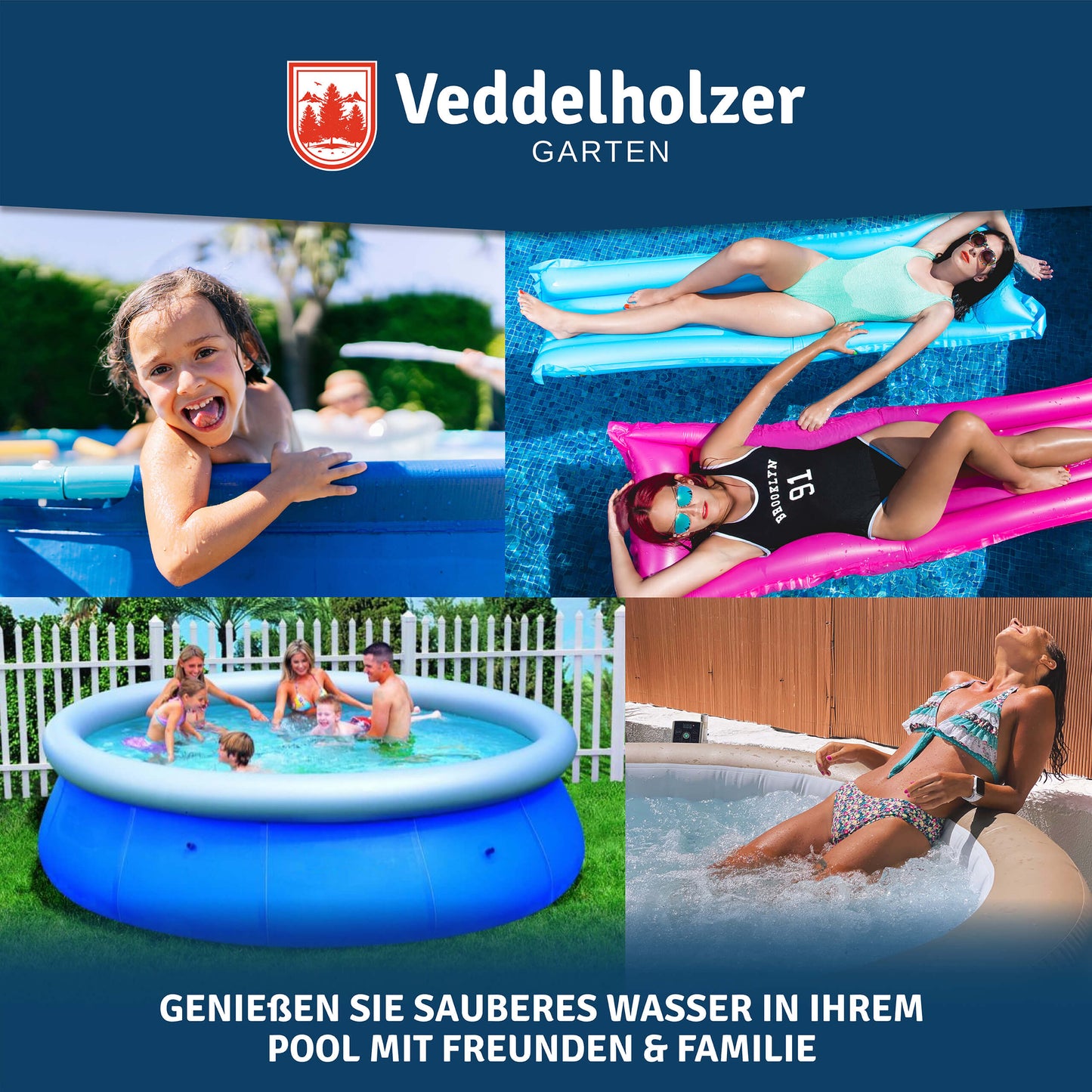 Veddelholzer Chlor Mini Tabs 180 Stück – Pool Chlortabletten für Wasserpflege