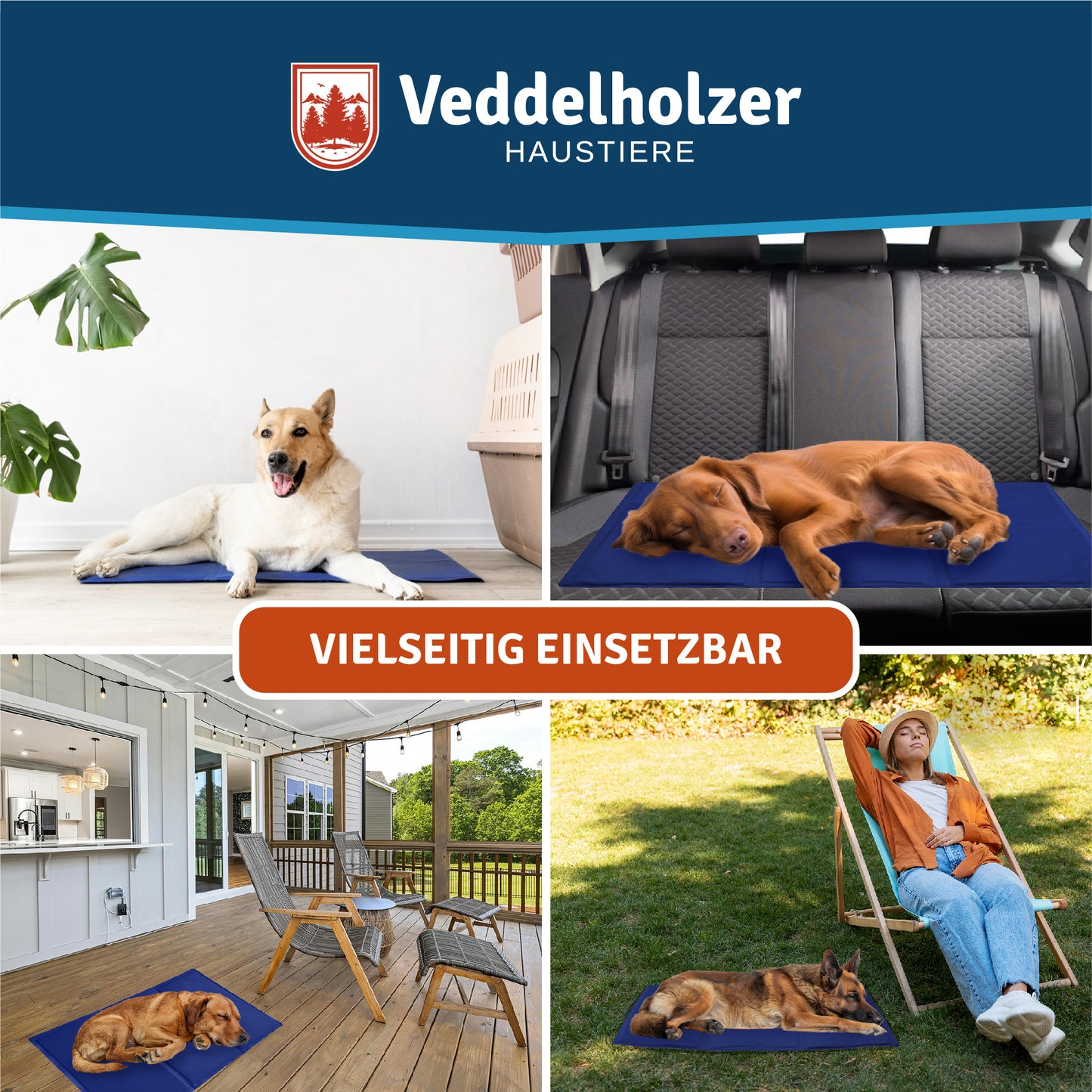 Veddelholzer Kühlmatte für Hunde – Extra Dick & Robust (Größenwahl)