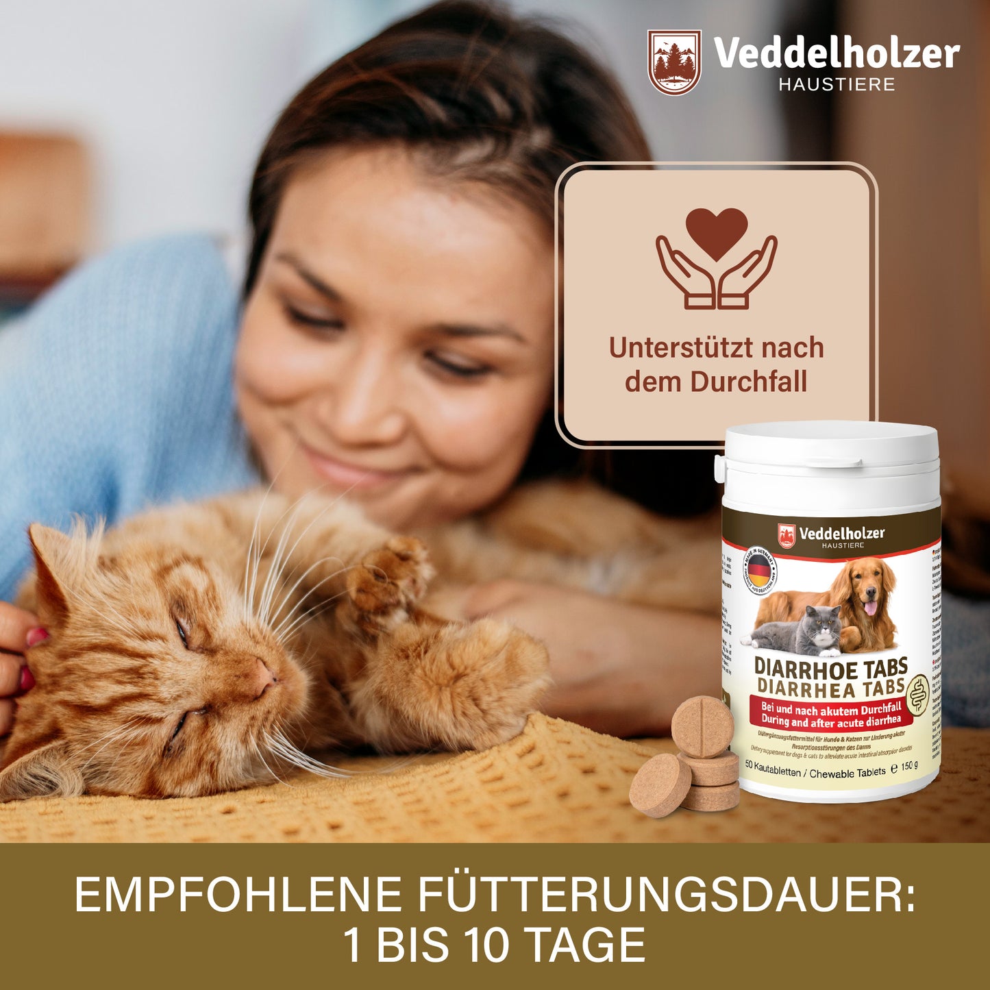Veddelholzer Diarrhoe Kautabletten 50 Stück – für Hunde & Katzen
