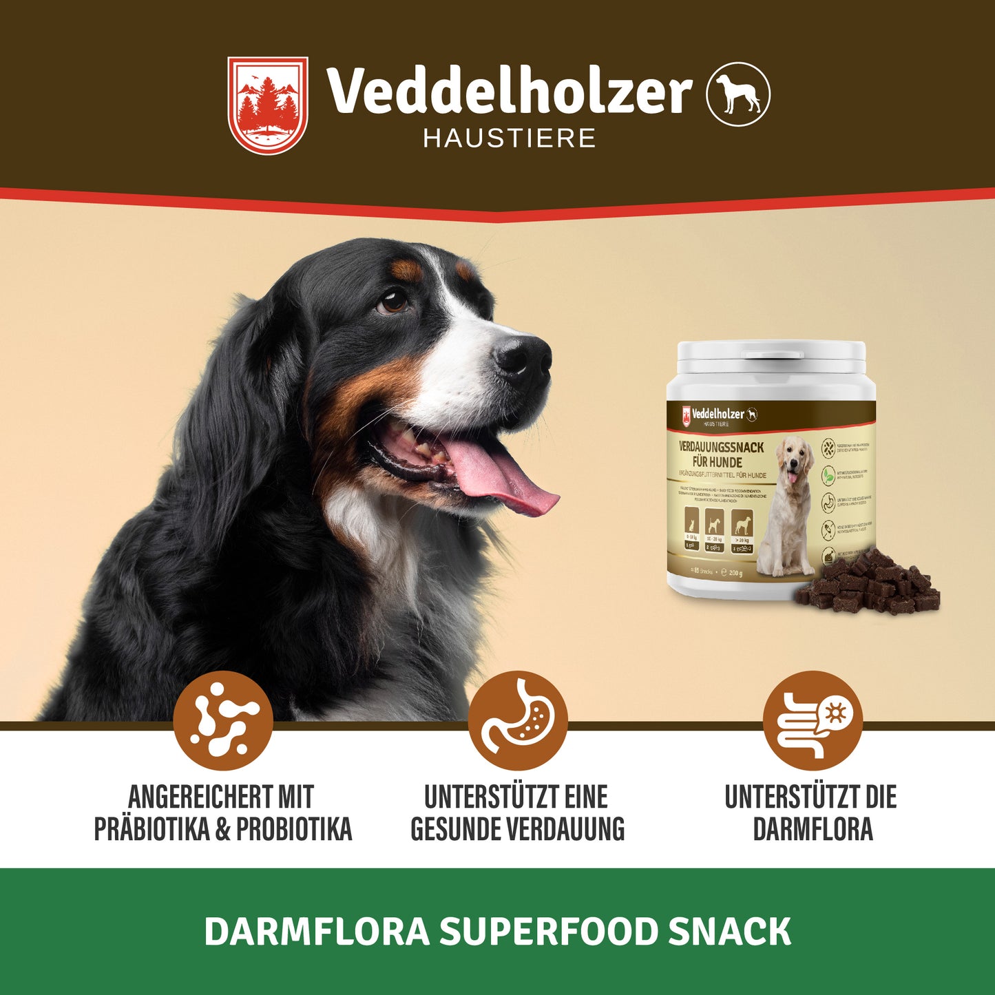 Veddelholzer Probiotika Leckerlis für Hunde – Darmflora & Verdauung