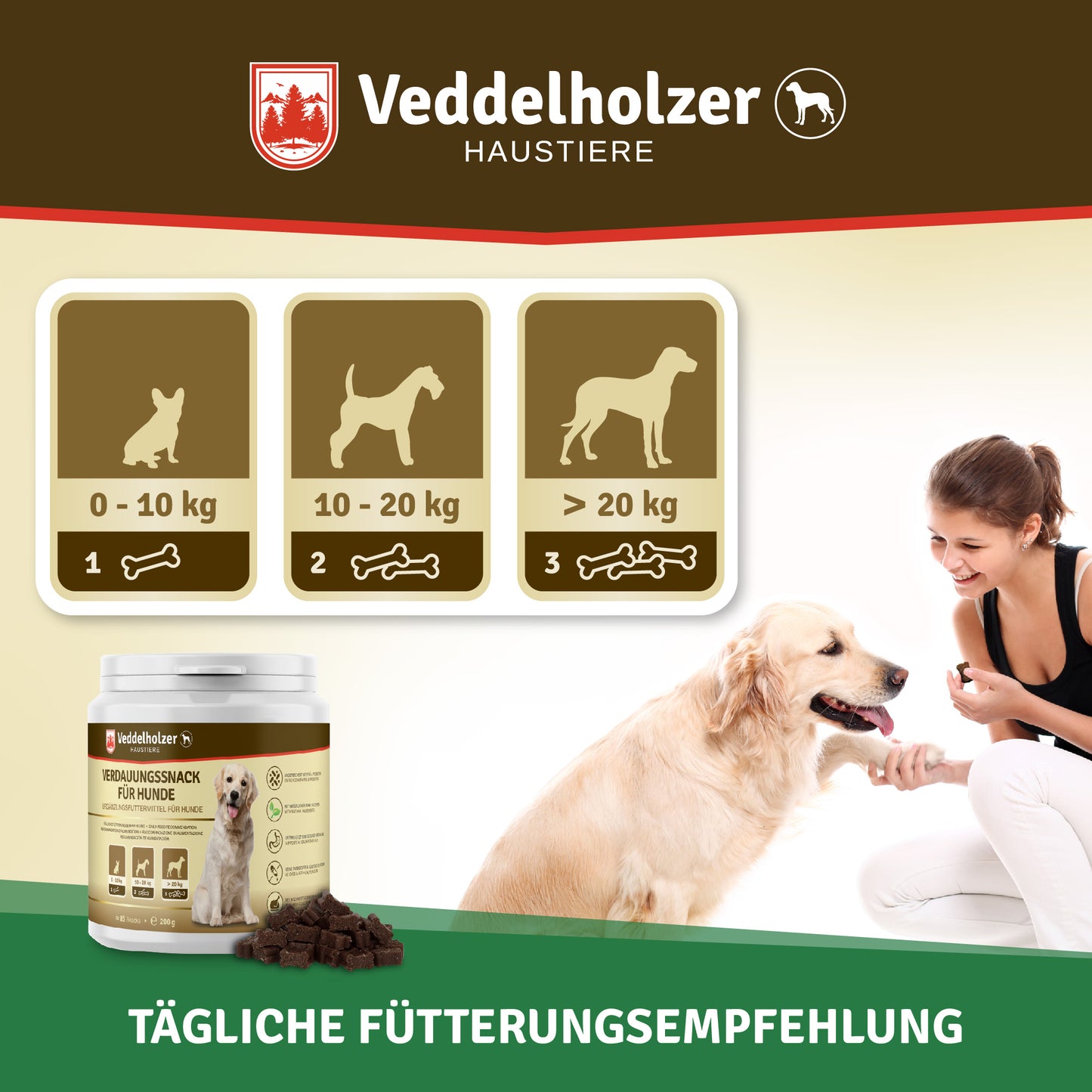 Veddelholzer Probiotika Leckerlis für Hunde – Darmflora & Verdauung