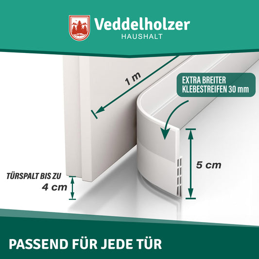 Veddelholzer 2 x 1 m zuschneidbare Türdichtung selbstklebend Zugluftstopper