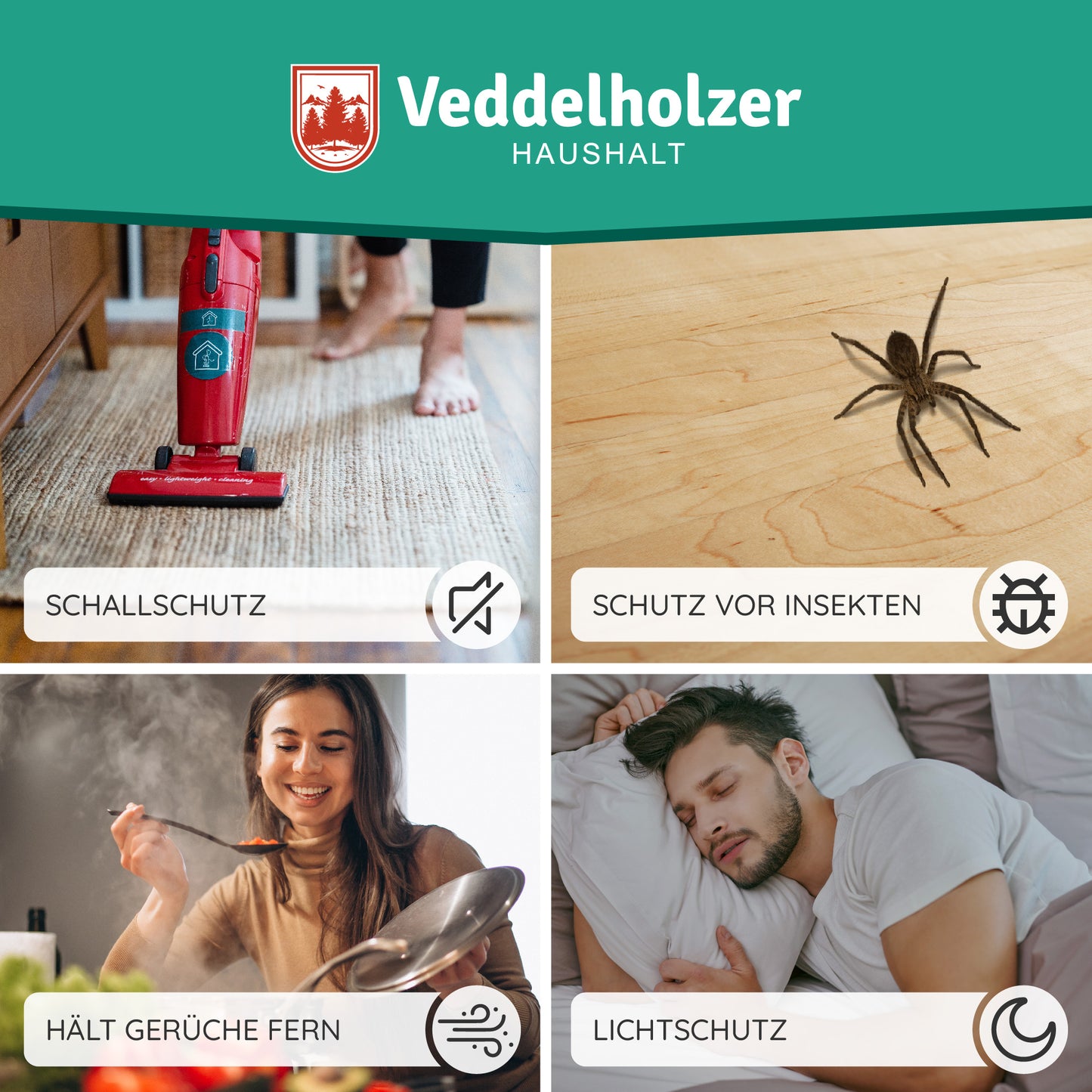 Veddelholzer Türdichtung Zugluftstopper – Selbstklebend (2 Farben)