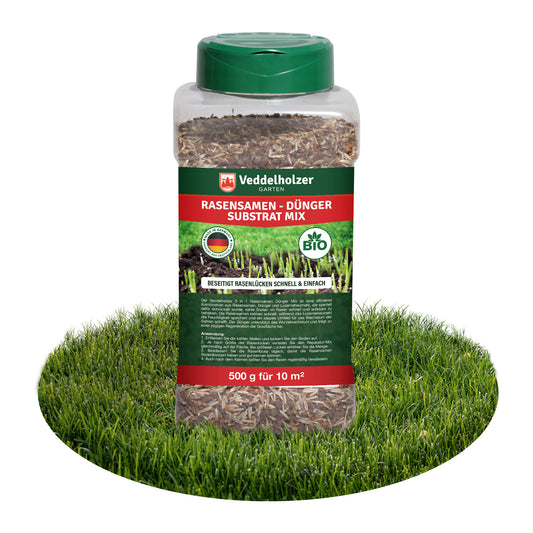 3 in 1 Rasensamen NPK Dünger Substrat Mix 500 g Rasen Reparatur Mix