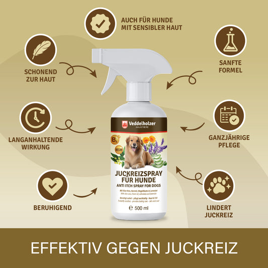 Veddelholzer Juckreizspray Hund 500ml – beruhigendes Pflegespray
