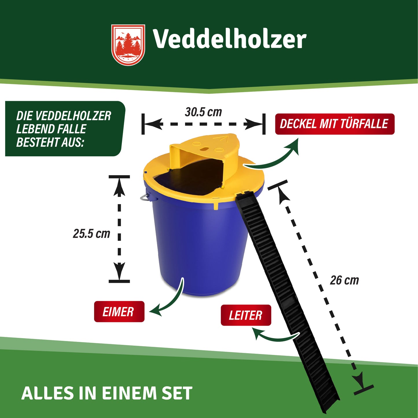 Veddelholzer Lebendfalle Mäusefalle – Wiederverwendbare Mausefalle inkl. Anleitung