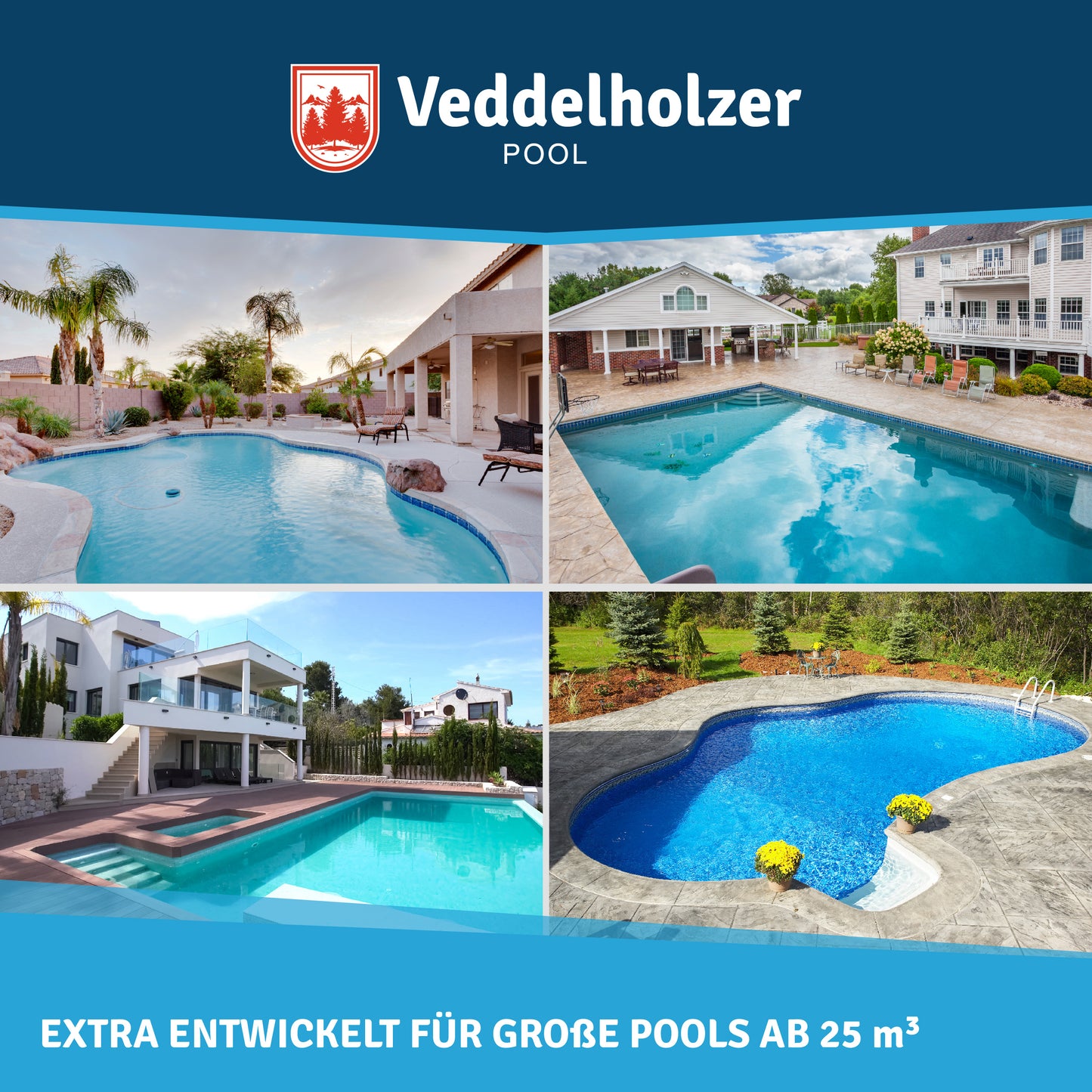 Veddelholzer Pool Multitabs 5kg – 200g Chlortabletten für Poolpflege