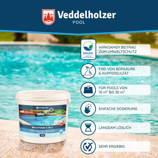 Multitabs5 kg 5 in 1 Chlortabletten für pool als 20g Tabletten