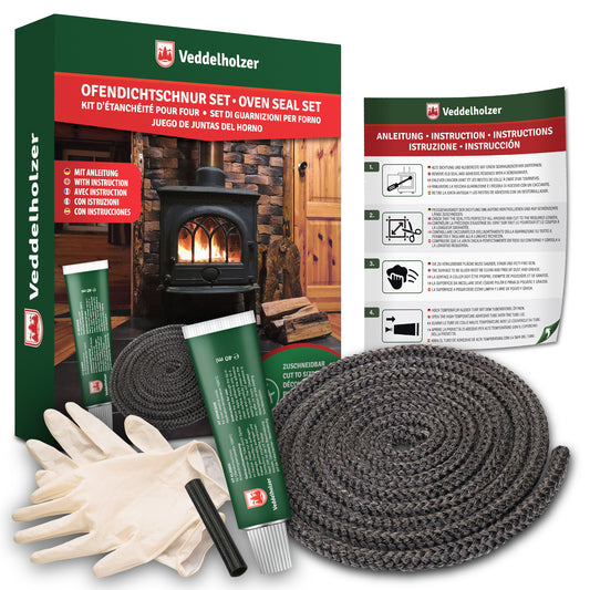 Ofendichtschnur 2,5m Inkl. Hochtemperaturkleber, Handschuhe, Hülsen