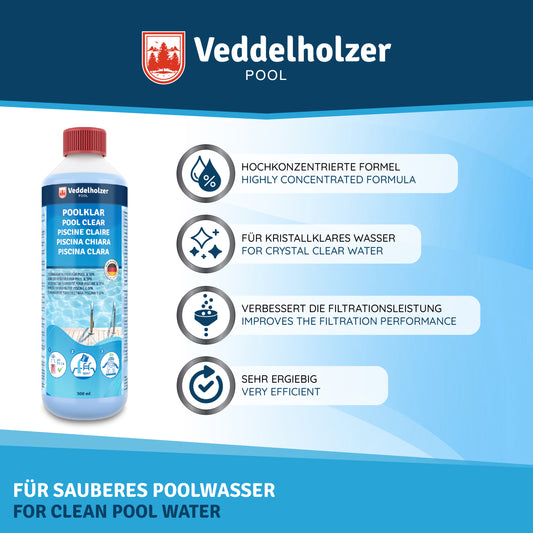Veddelholzer Poolklar 2x 500ml – Trübungsentferner für klares Poolwasser