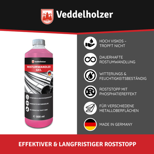 Premium 500 ml Rostumwandler Gel Set inkl. Schleifvlies & Pinsel
