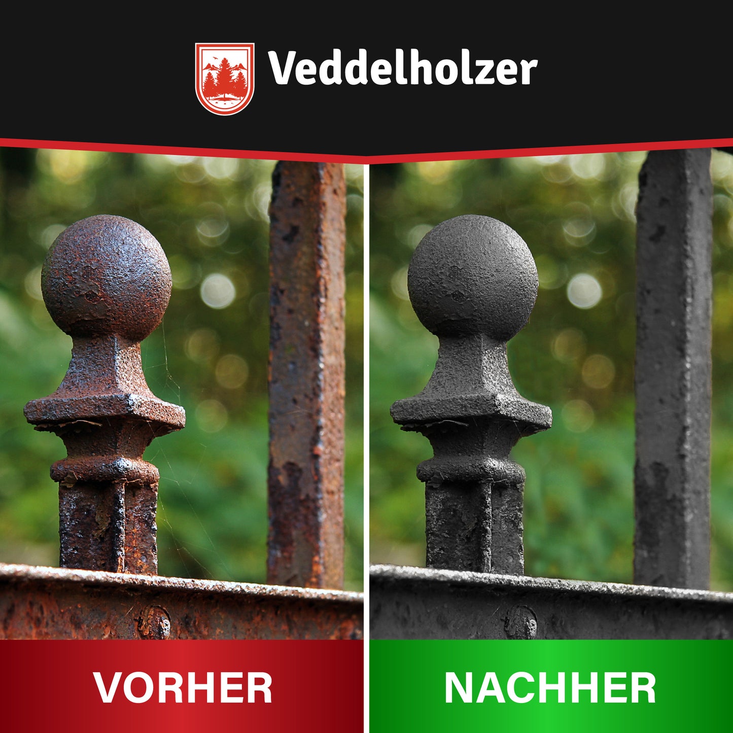 Veddelholzer Rostumwandler Gel 500ml Set – inkl. Pinsel & Schleifvlies