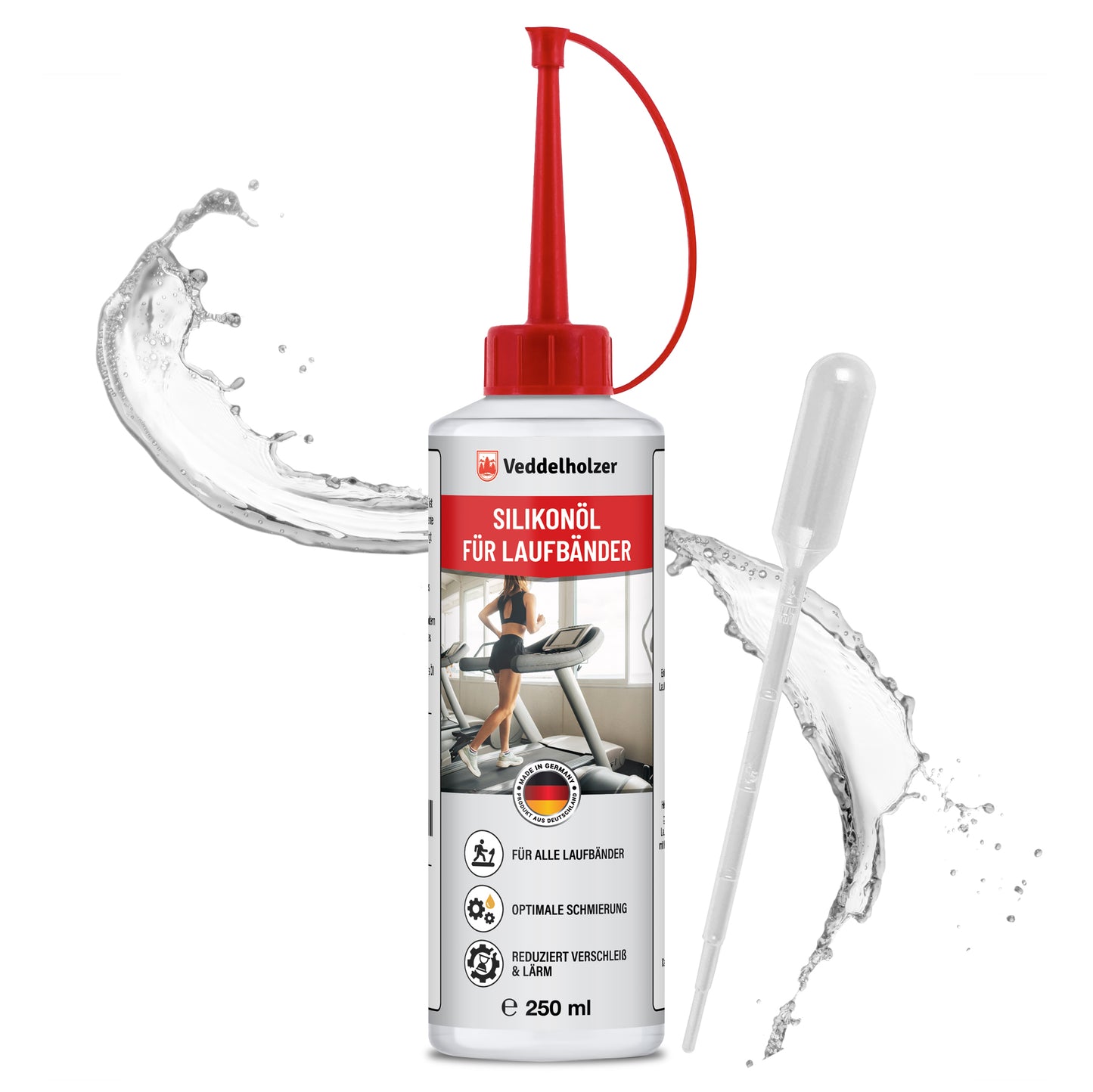 Veddelholzer Silikonöl 250ml – Laufband Schmiermittel mit Pipette & Dosierkappe
