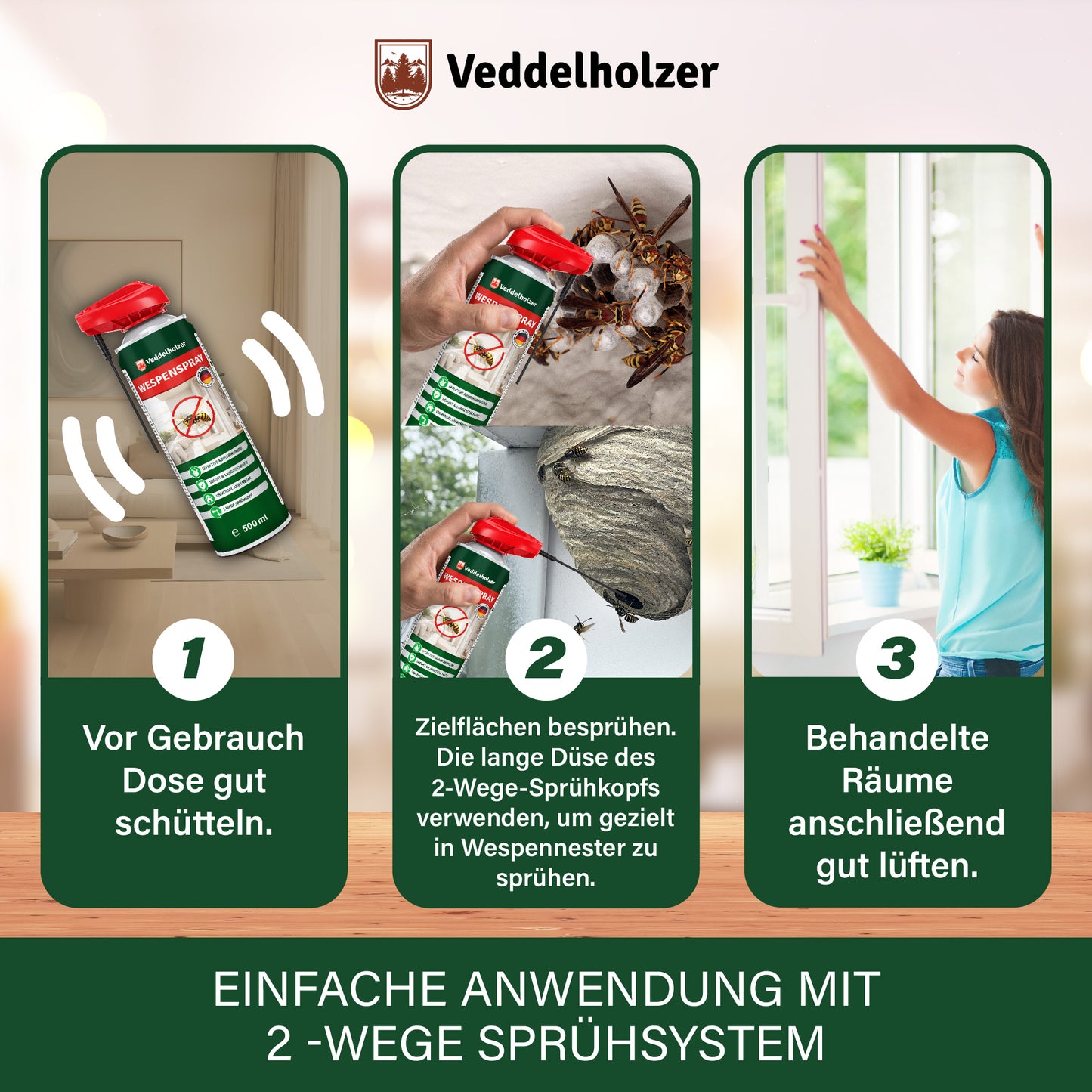 Veddelholzer Wespenspray 500ml – effektive Wespenabwehr