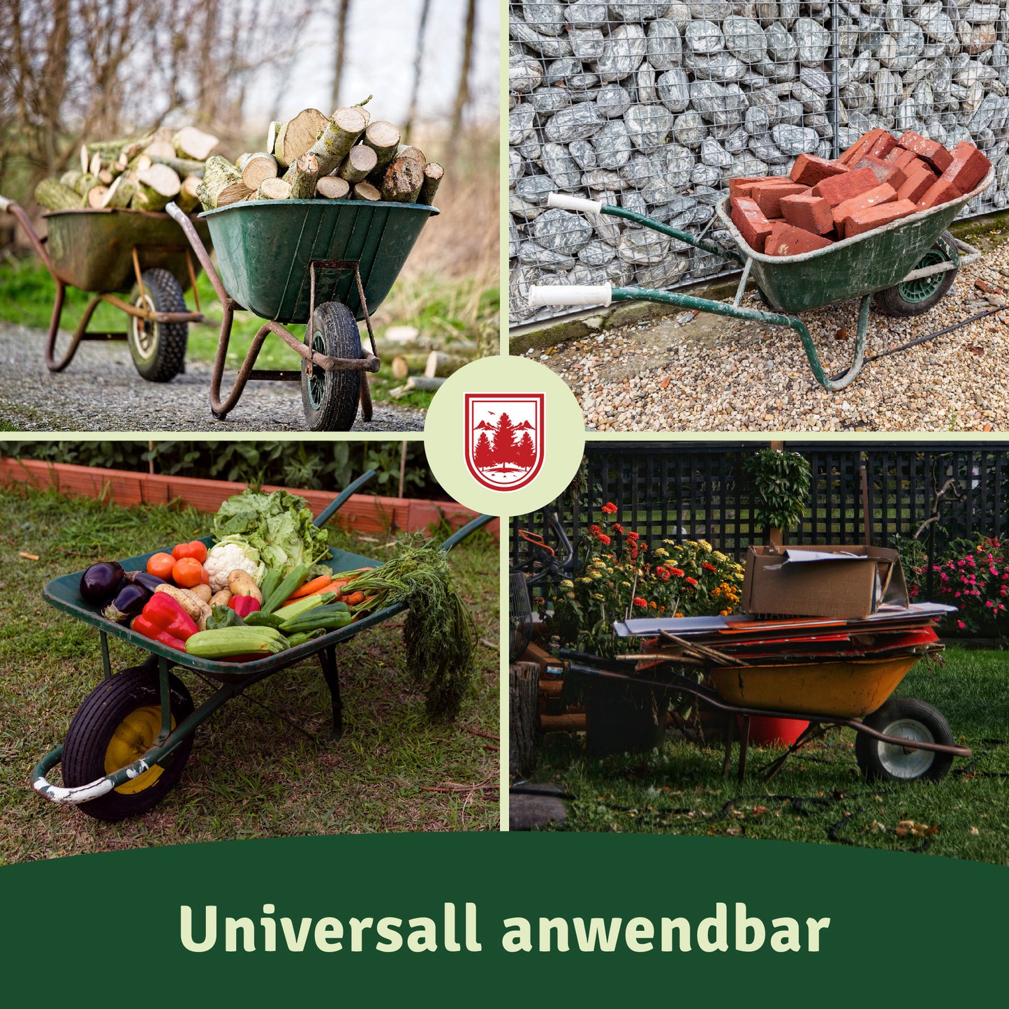 Veddelholzer PU Vollgummi Schubkarrenrad 4.80/4.00-8 – pannensicher