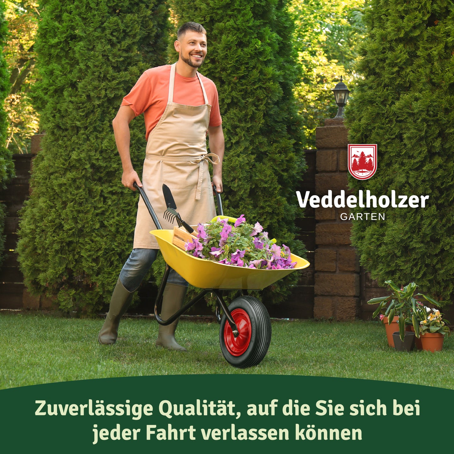 Veddelholzer PU Vollgummi Schubkarrenrad 4.80/4.00-8 – pannensicher