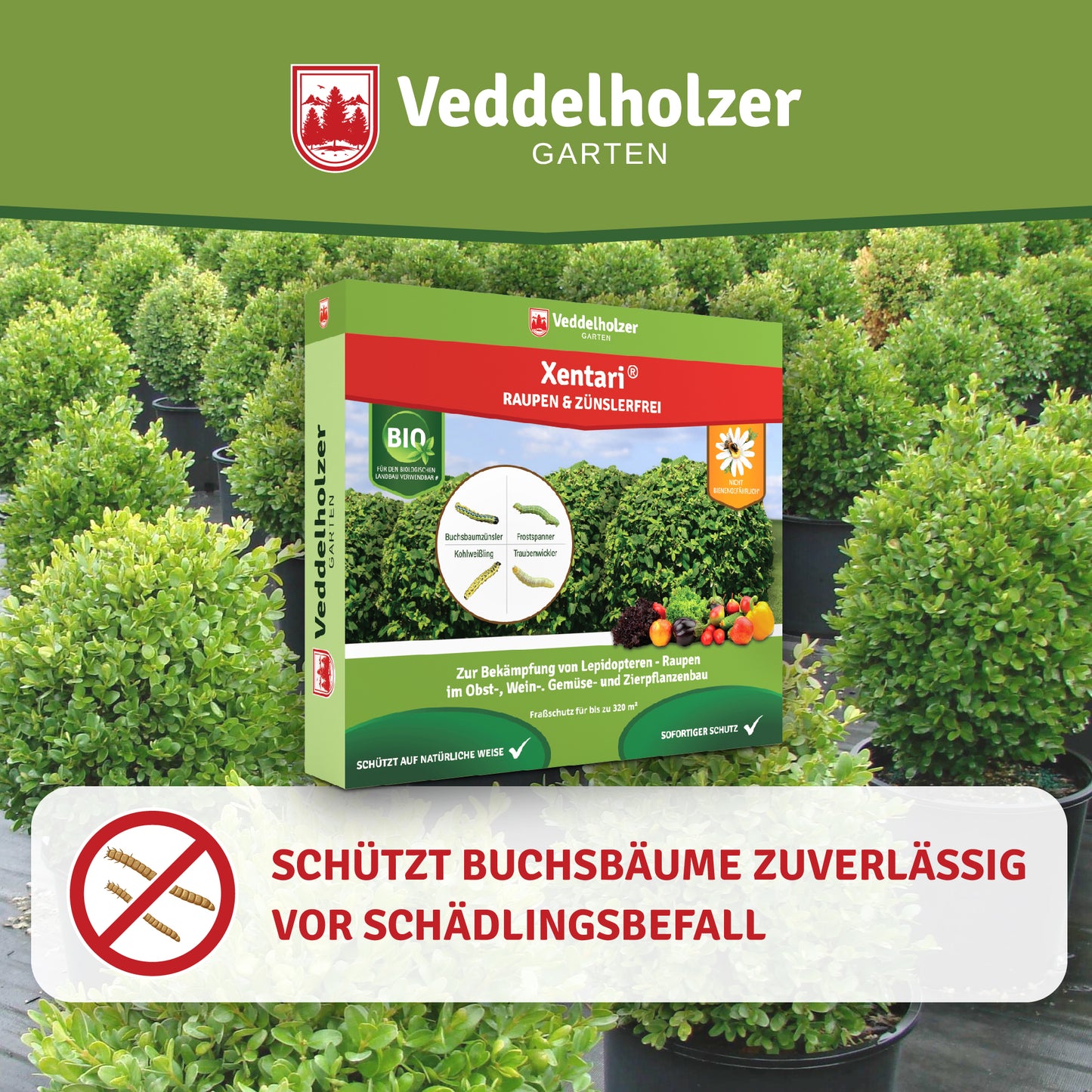 Veddelholzer Xentari Raupenfrei Bio Insektizid – 16 x 2g