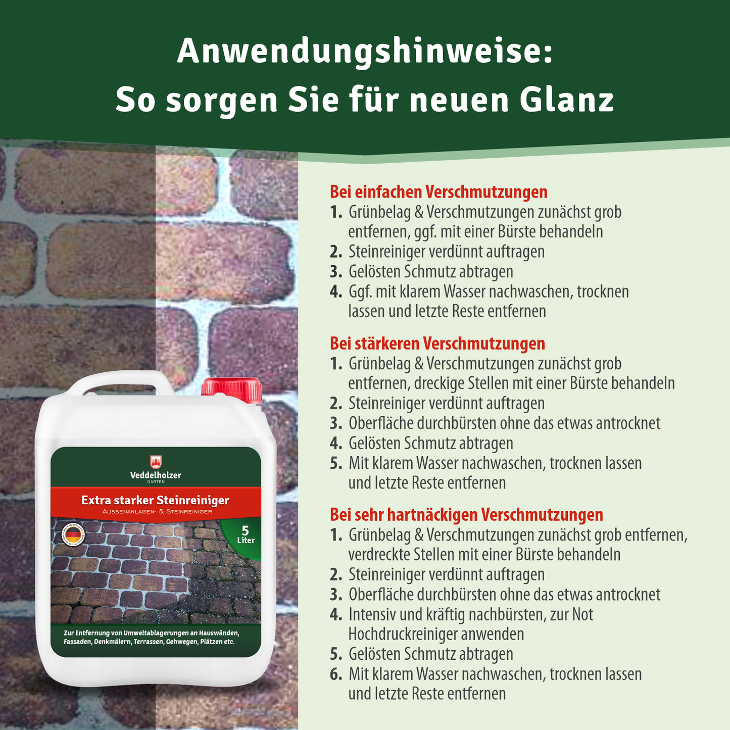 Veddelholzer Außenanlagenreiniger 5L – Steinreiniger für Terrasse & Pflaster